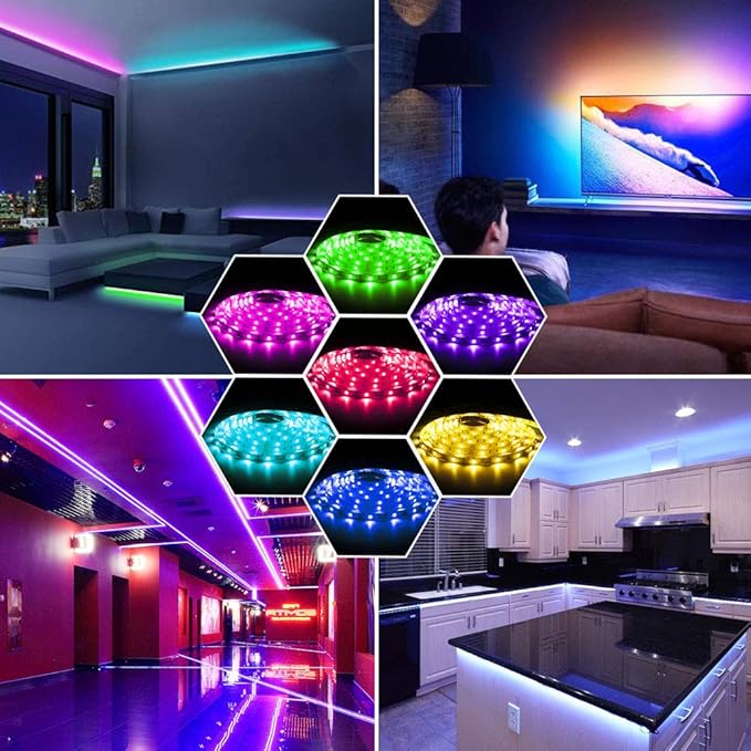 USB LED Strip Lights 13.2ft, USB Powered LED Light with 24-Keys Remote Controller Waterproof RGB Flexible Color Changing LED Strip Light for TV Backlights, Bedroom, Desk, PC, Camping & Home Decoration