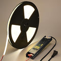 48V COB LED Strip Light Outdoor 65.6ft Kit, 4000K Natural White Outside Waterproof LED Tape Lights Cuttable 8W/M CRI 92 with Power Supply for Bedroom Ceiling Living Room House