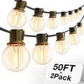 addlon 100FT(2-Pack*50FT) Outdoor String Lights, G40 Globe LED Patio Lights Waterproof with 54 Shatterproof Bulbs(4 Spare), ETL Dimmable Outside Hanging Lights Connectable for Yard Garden Backyard
