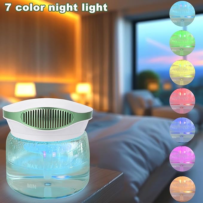 Water Air Purifiers for Home, Variable Speed Air Washer Aroma Diffuser, Quiet Rainbow Air Purifier with Water, Essential Oils Aroma Diffuser with LED Night Light, Freshener for Home, Smoke, Pet Odors