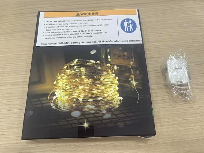 Fairy Lights,Silver Wire String Lights Waterproof,Battery Operated 7FT 20LED Firefly Starry Moon Lights for DIY Christmas Wedding Party Bedroom Decor (White, 50 Pack)