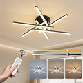 Modern LED Ceiling Lights - Dimmable with Remote, 24in Black Flush Mount Fixture for Living Room, Bedroom, Kitchen, Dining Room