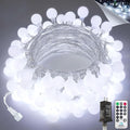 100LED Connectable String Lights Indoor Outdoor for Bedroom, 43ft White Globe Lights Plug in with Remote & Timer, 8 Lighting Modes Waterproof Fairy Light for Room Classroom Wedding Christmas Decor