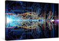 Abstract Technological Background Canvas Wall Art for Living Room Circuit Board Wall Painting Electronic PC Picture for Office Home Wall Decorations Framed Wall Decor Ready to Hang 12X16 INCH