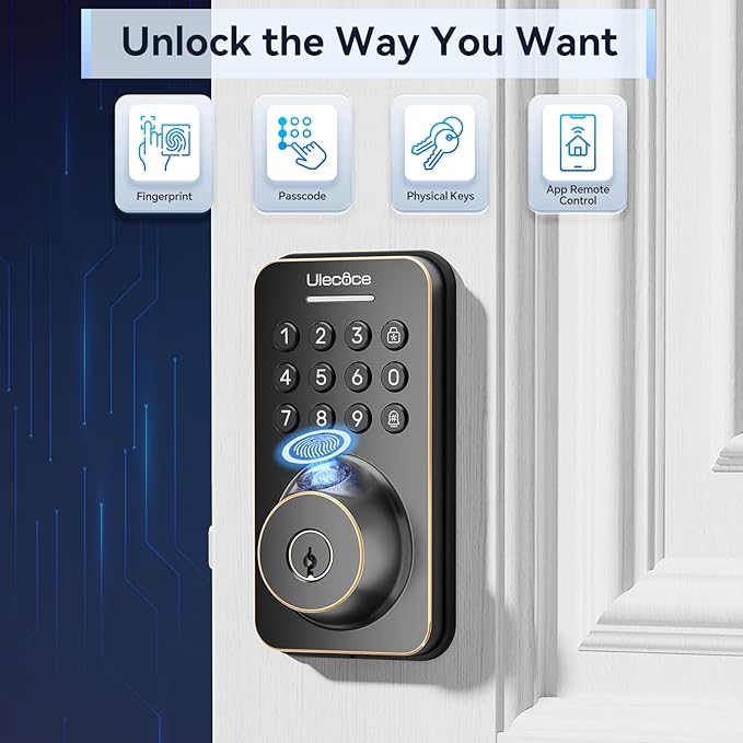 Keyless Entry Door Lock with Handle Set - Built-in WiFi (Oil Rubbed Bronze)