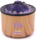 Volcano Essential Oil Diffuser with Jellyfish Mist - 260ml Ultrasonic Aromatherapy Diffuser, Color-Changing LED, Quiet Operation, Auto Shut-Off - Wood Grain Humidifier & Night Light