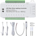 16 Channel Stair Light Controller, LED Motion Sensor with Components, Automatic Stairway LED Controller with Adjustable Brightness and Speed, Safe DC12V-24V Input