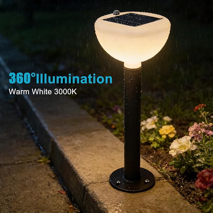 Lightdot Solar Powered Garden Lights Dusk to Dawn Solar Pathway Lights Outdoor, Auto On/Off, IP65 Waterproof Decor Landscape Lighting for Yard/Lawn/Walkway/Driveway