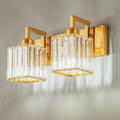 19.5" KnurledBrassWallSconcesSetof2,BronzeBathroomVanityLightFixtureswithWaterRipplesGlassTube,ModernLampforBedroom,LivingRoom,Hallway,Staise,Mirror,Kitchen