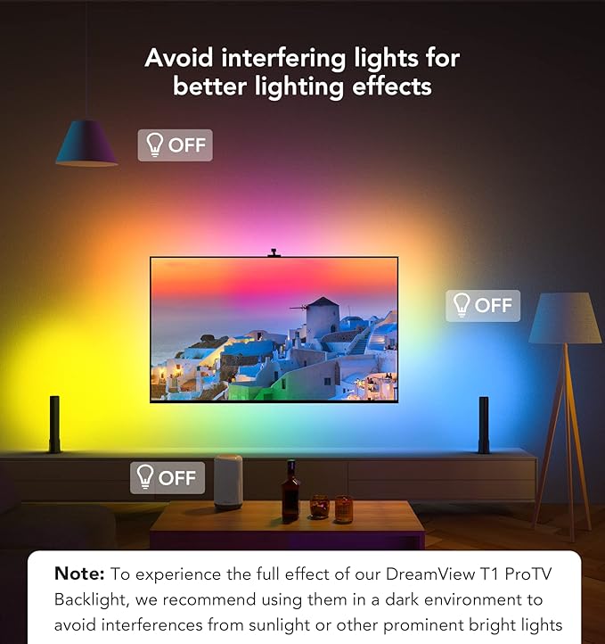 Govee Smart Wi-Fi RGBIC LED Strip Lights & Light Bars, DreamView T1 Pro for 55-65in TVs - Works with Alexa & Google Home