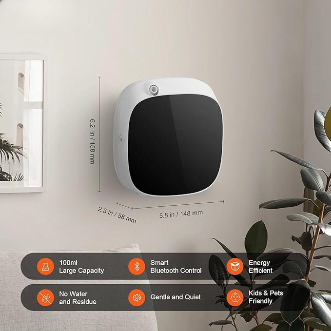 Scent Air Machine for Home, 100ML with Cold Air Technology, Waterless Smart Essential Oil Diffuser with USB & Battery Powered, Cover Up to 1000 Sq.Ft for Living Room, Bath Room, Spa
