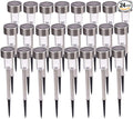 24 Pcs Outdoor Solar Pathway Lights,Stainless Steel LED Landscape Lighting,Outdoor Waterproof Solar Garden Lights,Outdoor Decorative Lighting,with Auto On/Off,for Patio Yard Lawn Path (Cool White)