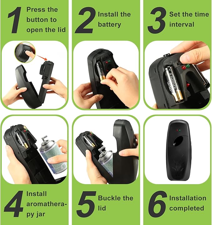 8 Pack Automatic Air Freshener Spray Dispenser,Wall Mounted or Free Standing Auto Freshener Dispenser Aerosol Sprayer for Hotel Office Living Room Bathroom Commercial Place