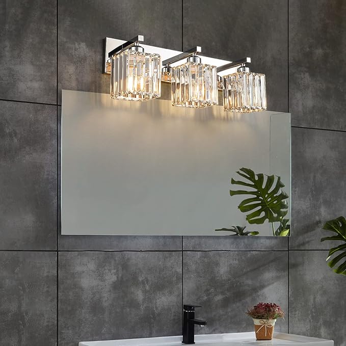BubbleGlassBallWallSconcesBathroomLightFixturedFinish,3-LightRibbedGlobesLamps,WallMountedVanityLightFixtureforBedsideStairwayHallwayPorch