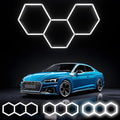 ALLYES KX Hexagon LED Garage Light, Dimmable Hex Shop Lights 6500K 17280LM 128W, Brightness Adjustable Led Ceiling Lights for Shop Garage Gym Workshop Basement