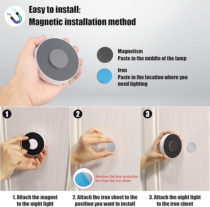 6 Pack Under Cabinet Lights [with Remote], 16 LEDs Wireless Motion Sensor Light Puck Light, 3 Color Temps Dimmable 3000-6000K, Rechargeable Closet Lights for Cabinet, Closet, Kitchen, Hallway, Stairs