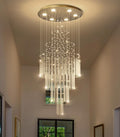 W20 x H40 Crystal Glam Chandelier Long Light Chandeliers with Dimmable Light Bulbs High Ceiling Light Fixtures for Foyer Entryway Living Room Stair Gold