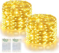 LitHome 2 Pack Warm White Fairy Lights Battery Operated, 20 FT 60 LED Twinkle Lights Battery Operated 2 Modes, Waterproof Led Fairy String Light for Indoor Outdoor Christmas Wedding Bedroom Decor