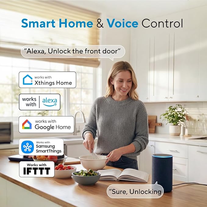 ULTRALOQ U-Bolt Pro WiFi Smart Lock with Door Sensor, 8-in-1 Keyless Entry Door Lock with Fingerprint ID, App Remote Control, Built-in WiFi Keypad Deadbolt, Auto Unlock, IP65 Waterproof, Easy Install