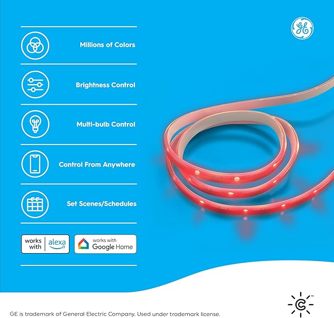 GE Cync Direct Connect LED Smart Light Strip Extension, Color Changing Strip Light, 40 Inch Extension ONLY