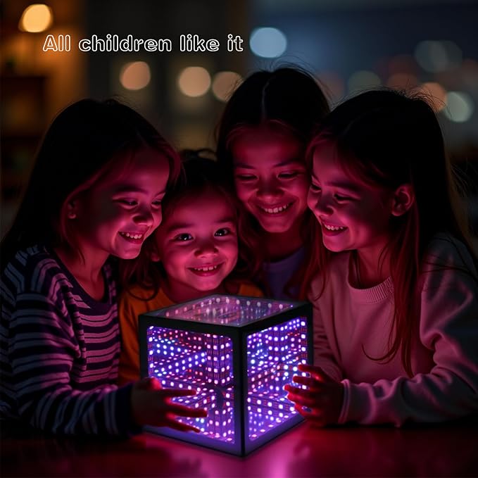 Infinity Hyper Cube LED Table Lamp, Color-Changing Music-Sync APP-Controlled Ambient Light for Gaming, Party, Home (Small 4Inchs)