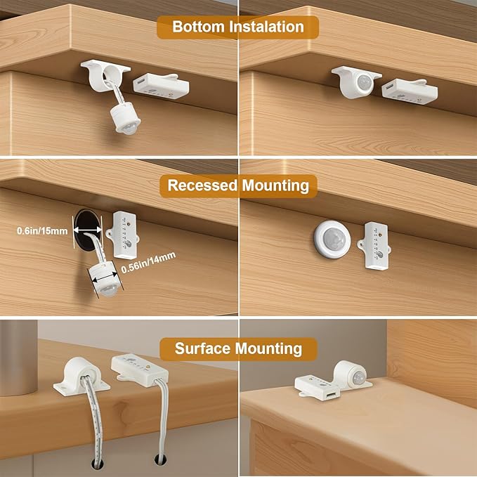 Intelligent Motion Triggered LED Stair Lighting Kit, 60 Inches Long Cuttable LED Strip Light for Indoor Stair Lights (Cool White 6000K, 16-20 Stairs)