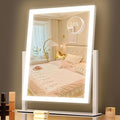 Lighted Vanity Mirror with Lights, Makeup Mirror with Light, 16.7"x 13.2",Three Color Lighting Modes and Dimmable Lighting, Smart Touch Control, 360°Rotation, for Vanity Desk Tabletop,Dressing Room