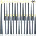 Macarrie 24 Packs Flameless Taper Candles Battery Operated Fake 11 Inch Long Candlelight LED Flameless Candlesticks Flickering Tapered for Spring Summer Wedding(Haze Blue)