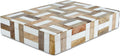 Handicrafts Home White Decorative Storage Box with Lid Wooden Desk Organizer Box Office Storage Box for Workspace Desk Decor Organizer – Resin Inlay Marquet Chase Collection - 6x8x1.5
