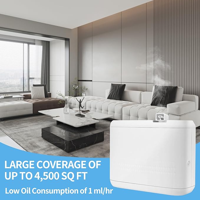 Smart Scent Air Machine for Home, HVAC Scent Diffuser for Essential Oils with Cold-Air Diffusion Diffusion System, Waterless Aromatherapy Diffuser 850ml Covers Up to 8000 Sq.Ft, White