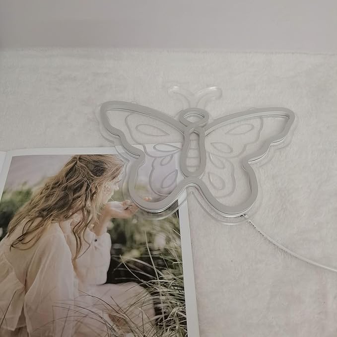 Butterfly LED Neon Sign for Wall Decor USB Adjustable Brightness Living Room Bars Barbers Pub Wedding Party Salon Club Gatherings Gaming Room Man Cave Halloween Christmas Birthday Art Wall Decor