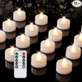 BEICHI Remote Candles, 12 Pack Timer Candle, Flameless Tea Lights Candles Battery Operated, Flickering LED Tea Lights, Timer Battery Votive Candles- Warm White- White Base