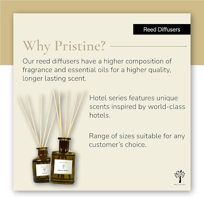 PRISTINE English Country Inn Reed Diffuser for Home | Fresh Blend of Strawberry, Vanilla, Musk Reed Diffuser Set, Oil & Reed Diffuser Sticks | Home & Office Decor | Fragrance