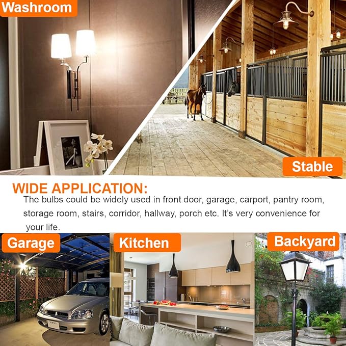 LUXON Radar Motion Sensor Light Bulbs,Dusk to Dawn LED Bulbs 9W 6000K Cool White,A19 E26 Base Night Lights Auto On/Off for Indoor Outdoor Basements, Porch,Courtyards, Garage Pack of 2