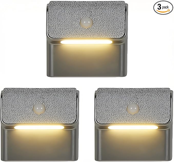 Lancoon 3 Pack Motion Sensor Wall Light with Magnetic Human Body Induction Linkable Soft Lights Rechargeable Sconces Long Lasting for Hallway Staircase Bedroom Corridor