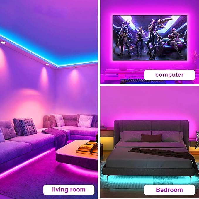 Led Lights for TV Led Backlight, 13.1ft TV Led Light Strip for 45-60 inch tv lights That change with Music Backlights, RGB Led TV Light with Remote, Music Sync Bluetooth APP Control USB Powered