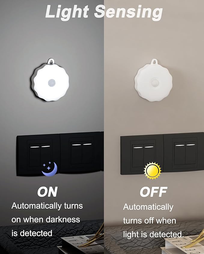 3-Pack Battery Operated Motion Sensor Lights, Stick-On Night Light, Wireless Closet Light for Cabinets, Kitchen, Stairs, Hallway,Indoor Use