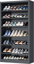 7-Tier Heavy Duty Metal Shoe Rack, 55" H Tall Shoe Storage Cabinet with Adjustable Shelves, Space-Saving Shoe Entryway Organizer for Hallway, Closet, Cloakroom, Garage