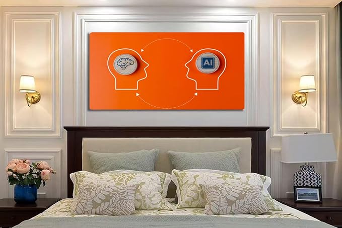 Wibinuki Wall Art Wall Decor Wall Paintings Ch AI or Artificial Intelligence. chting a smart AI or for Living Room Bedroom Bathroom Home Decor Can Be Hung Directly 20"x 40"