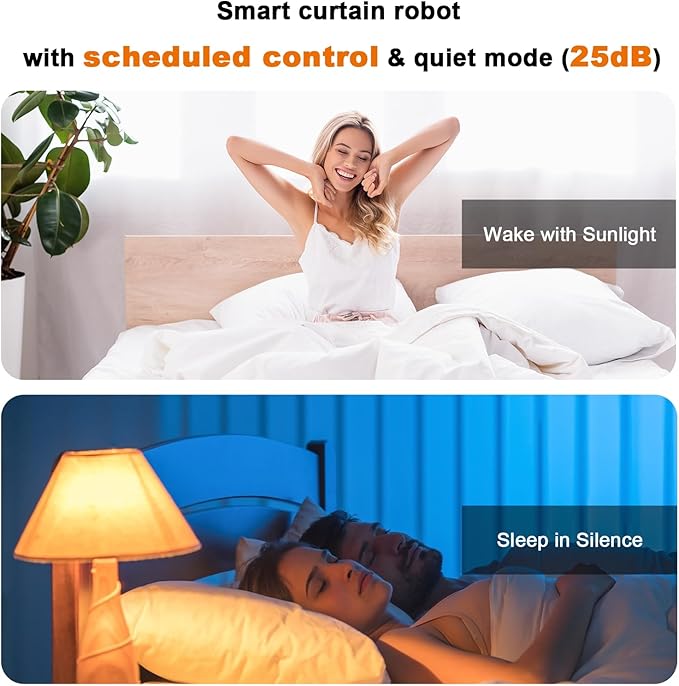 Automatic Curtain Opener with Remote, Compatible with Alexa and Google Home, Smart with Remote for Roman/U/T Rails, Bluetooth Curtain Opener with App/Timer, Gifts for Women and Men