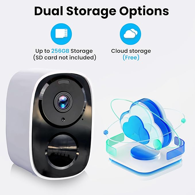 2026 Upgraded 2K Security Cameras Wireless Outdoor, Free Cloud Storage, 1-6 Months Battery Life, Waterproof, 2-Way Talk, AI Motion Detection Spotlight Siren Alarm Cameras for Home Security