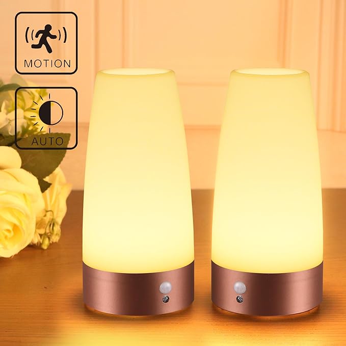 WRalwaysLX Motion Sensor Table lamp (2Pack Round Bronze)