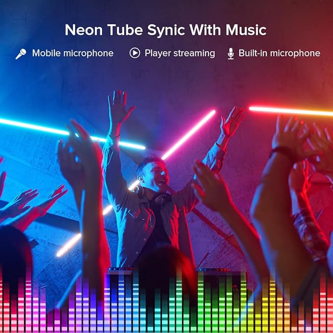 BTF-LIGHTING 16.4FT WS2811 WS2812B IC RGB DC5V 360 Degree Round Reticulate Chasing Color Neon LED Strip Kit Bluetooth Controller Flexible Silicone IP67 Waterproof Rope Light for Home Decor(No Adapter)