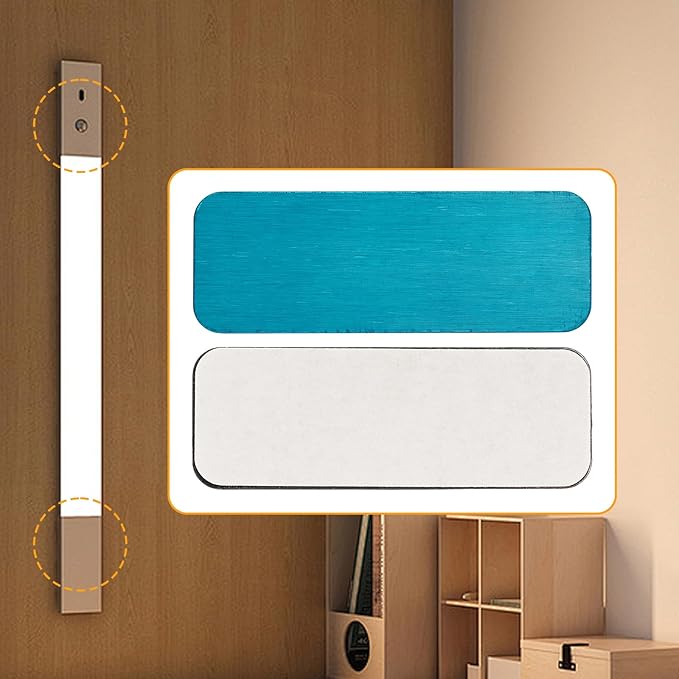 12 Pcs Under Cabinet Lights Magnetic stickys，Replacement Magnetic Strips with Adhesive Backing for Rechargeable Motion Sensor Lights Wireless Under Counter Light for Cabinet Lighting