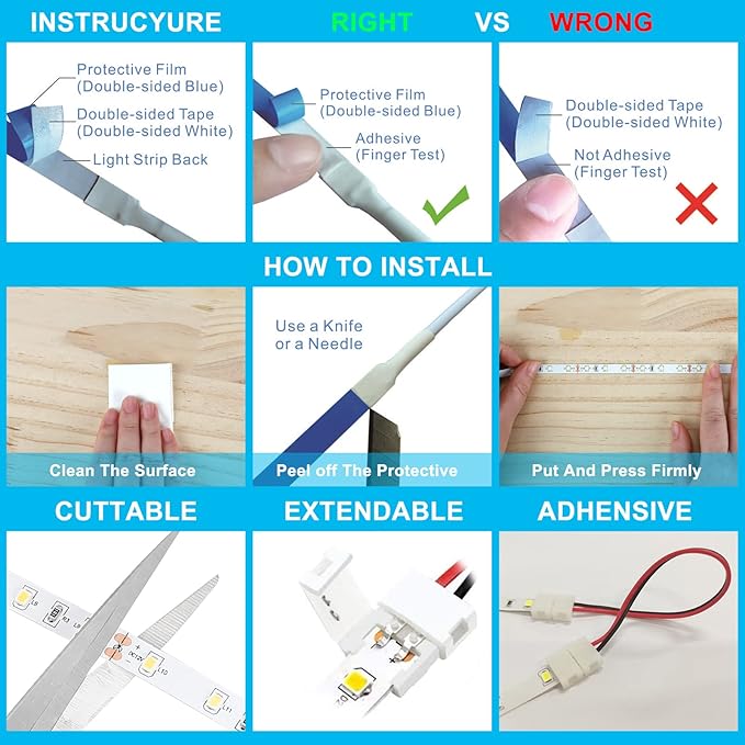 Motion Sensor Under Cabinet Lights - Plug-in LED Strip Lights Indoor With UL FCC Approved Adapter, Dimmer And Timer For Kitchen Cabinet, Counter, Shelf, Showcase, Stairway, Bedroom, Corridor, Washroom