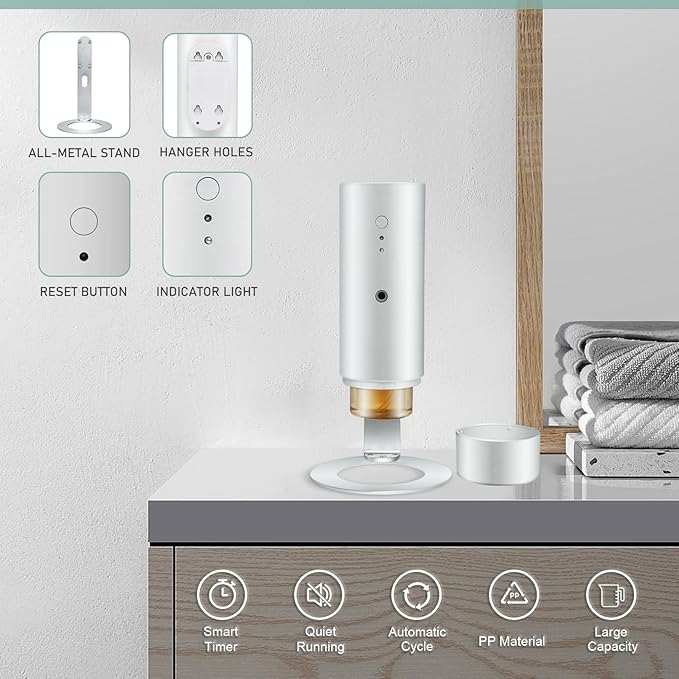 Waterless Diffuser for Essential Oils, Smart Aroma Diffuser for Home, 130ml/1000 Sq. Ft Scent Air Machine, Bluetooth Aromatherapy Diffuser for Office, Spa, Bedroom, Bathroom