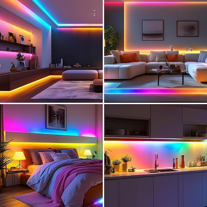 24V WS2811 RGB+IC COB LED Strip Lights 65.6ft (2 Rolls of 32.8ft), Chasing LED Light Strip with 338 Remote Controller Models and Power Supply for Bedroom, Living Room, Gaming, Parties