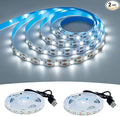 USB LED Strip Light Cool White 6000K 5V USB Powered 13.12ft/4M 240LEDs Flexible SMD2835 High Brightness No-Waterproof IP20 LED Tape Lights(2pcs x 6.6ft)