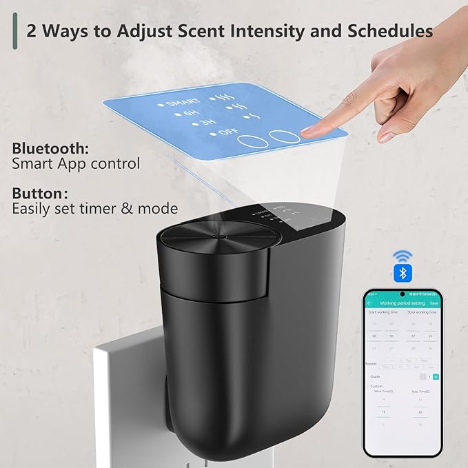 Plug-in Oil Diffuser Kit, Waterless Diffuser with Essential Oil- Inspired by Luxury Hotel, Portable Scent Diffuser 60ml for Home, Office, Spa (1 Fragrance 100ml and Extra Empty Bottle Included)