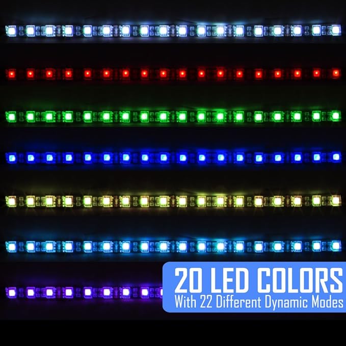 Kingwin RGB LED Strip Lights, LED Light Strip For Computer Case, PC, Laptop, Home, Office, and Background Lighting. Ultra Bright 5050 SMD Strip Lights, 12 Inches [Asus Aura RGB Compatible]
